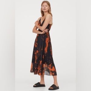 H&M Dark Blue/Orange Wrap Dress